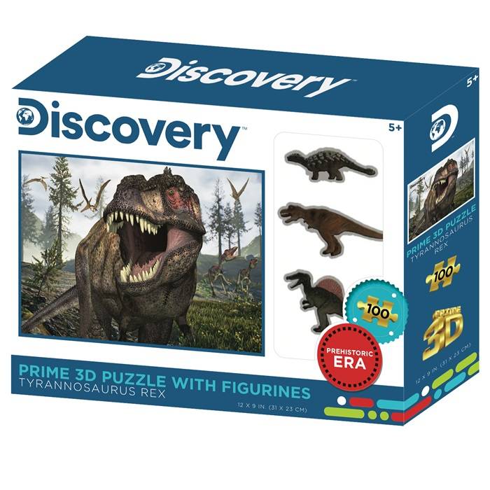 Discovery 3D dėlionė Dinozauras T-REX. Dėlionė su figūrėlėmis 100 detalių