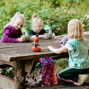 Mikroskopas JUNIOR su SMARTPHONE laikikliu 40X-640X mėlynas