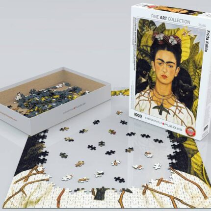 Dėlionė Frida Kahlo Autoportretas su erškėčių vėriniu ir kolibriu 1000 detalių