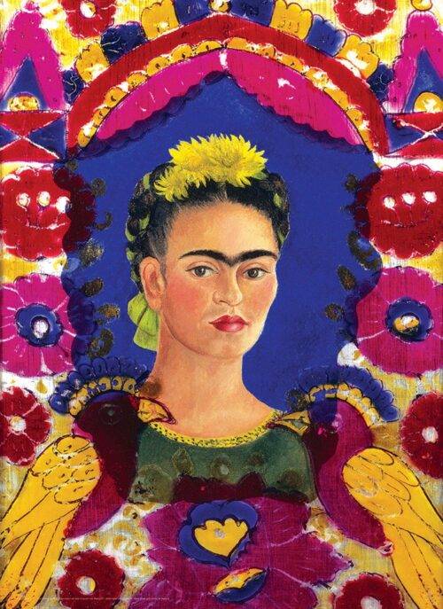 Dėlionė Portretas su paukščiais Frida Kahlo 100 detalių