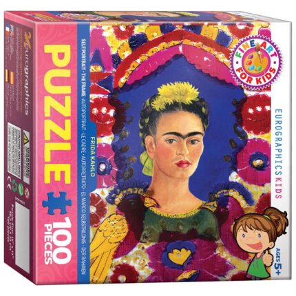 Dėlionė Portretas su paukščiais Frida Kahlo 100 detalių