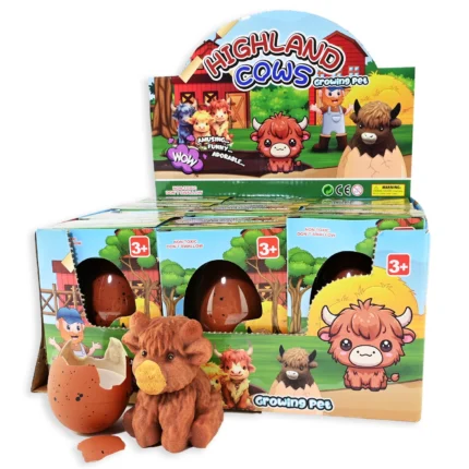 Augantis kiaušinis – Škotijos kalnų karvutė 6cm (Growing Egg Highland Cow)