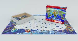 Dėlionė Beprotiškas pasaulis. Stilizuotas žemėlapis 2000 detalių