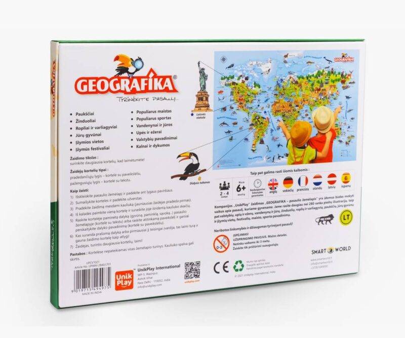 Mokomasis stalo žaidimas Geografika - Tyrinėk Pasaulį lietuvių kalba 4+ - Image 2
