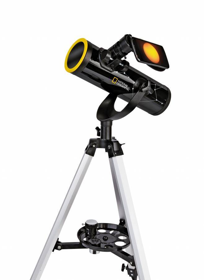 Reflektorinis teleskopas Dobsonian 76/350 National Geographic su saulės filtru ir išmaniojo telefono laikikliu - Image 10