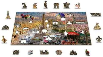 Medinė dėlionė Paryžius pavasarį. 300 detalių