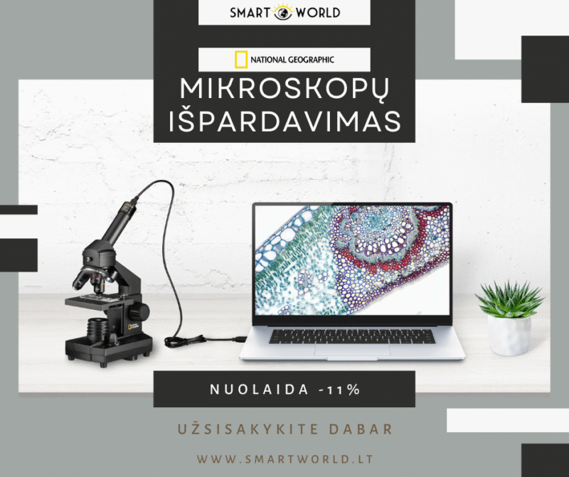 Mikroskopas su USB 40-1024X lagamine, National Geographic 5 metų garantija - Image 15