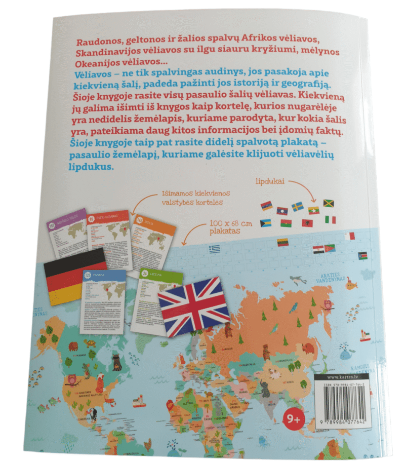 Knyga 200 pasaulio šalių vėliavų su išimamomis kortelėmis, plakatu ir lipdukais - Image 7