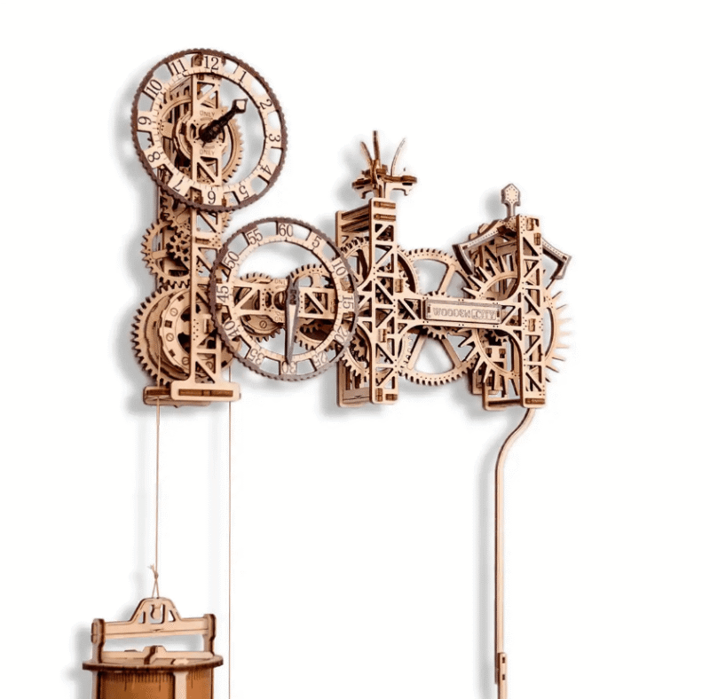 3D Medinis konstruktorius Steampunk sieninis laikrodis - Image 5