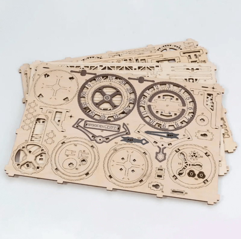 3D Medinis konstruktorius Steampunk sieninis laikrodis - Image 4