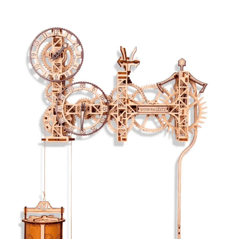 3D Medinis konstruktorius Steampunk sieninis laikrodis - Image 2