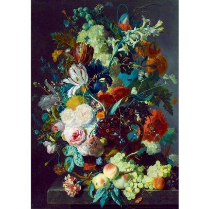 Dėlionė Natiurmortas su gėlėmis ir vaisiais Jan Van Huysum 1000