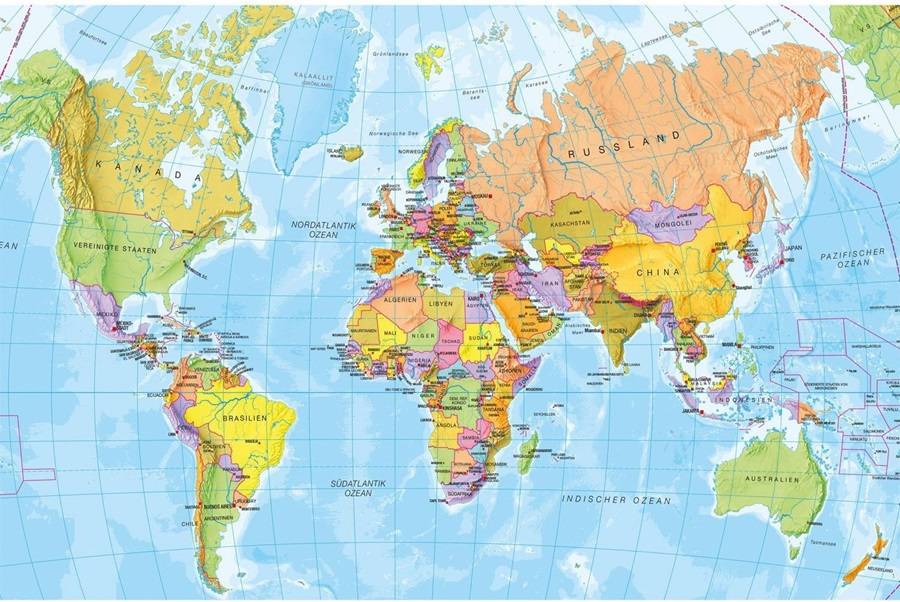 Magnetinė dėlionė Pasaulio žemėlapis 100 VOKIEČIŲ kalba