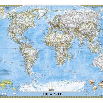 National Geographic Pasaulio žemėlapis su vėliavomis ir faktais (sulankstomas) 1:37,213,000