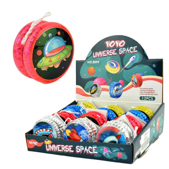 Yo-Yo šviečiantis su kosmoso tematika 5,5cm