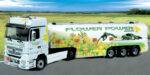 Klijuojamas plastikinis modeliukas Mercedes Benz Actros with Tank trailer Flower Power 1/24