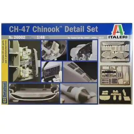 Klijuojamas plastikinis modeliukas Chinook detalių rinkinys Italeri 1/48