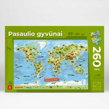 Dėlionė pasaulio gyvūnai lietuvių kalba 260