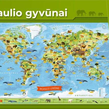 Dėlionė pasaulio gyvūnai lietuvių kalba 260