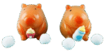 Squishy antsitresinė Kapibara su buteliuku 5,5cm