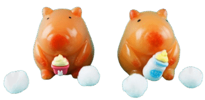 Squishy antsitresinė Kapibara su buteliuku 5,5cm