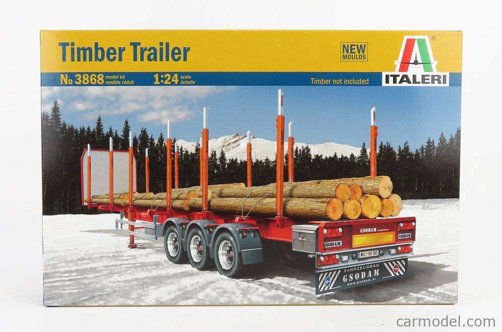 Klijuojamas plastikinis modelis Timber Trailer ITALERI 1/24