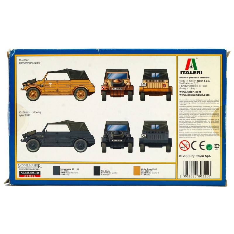 Klijuojamas plastikinis modelis Volkswagen Typ 82 Kübelwagen ITALERI 1/35