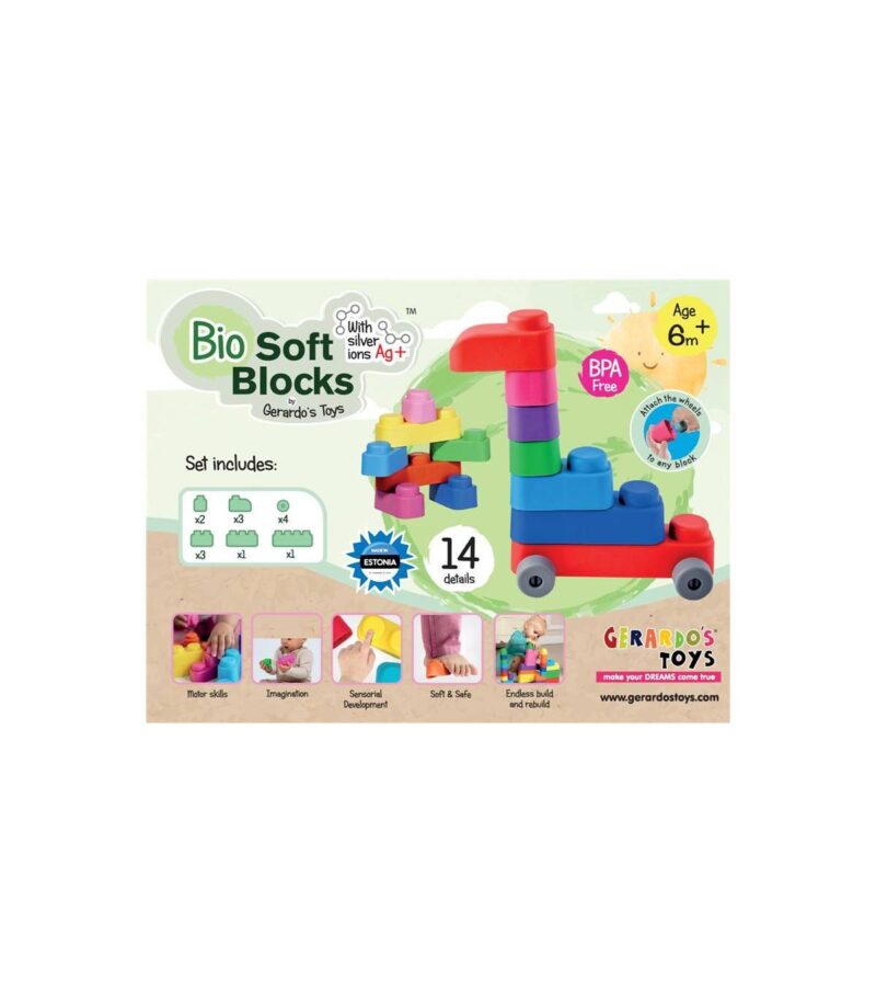 gerardou0027s-toys-pehmete-klotside-komplekt-rattad-14-tk Minkštų kaladėlių rinkinys su ratukais 14