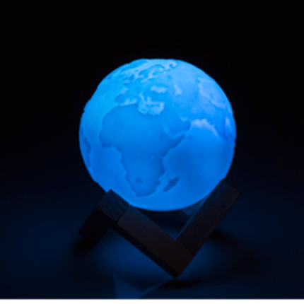 Žemės formos lempa keičianti spalvą 10 cm