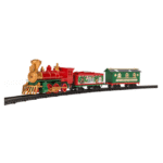 Kalėdinis elektrinis traukinys su bėgiais. Rinkinys iš 17 įrenginių