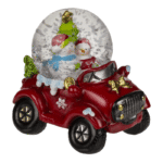 Kalėdinis sniego burbulas automobilyje