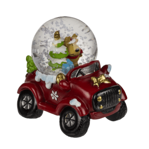 Kalėdinis sniego burbulas automobilyje