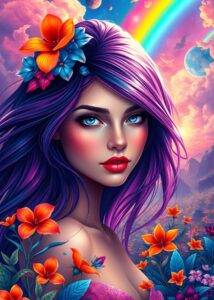 Dėlionė Mergina ir vaivorykštė 500