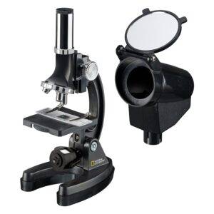 Mikroskopas National Geographic 300-1200x su priedais, lagamine