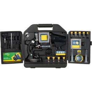 Mikroskopas National Geographic 300-1200x su priedais, lagamine