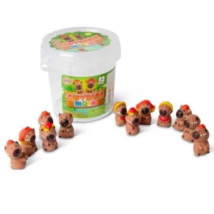 Antistresiniai žaislai Kapibara Mochi kibiriuke 12vnt