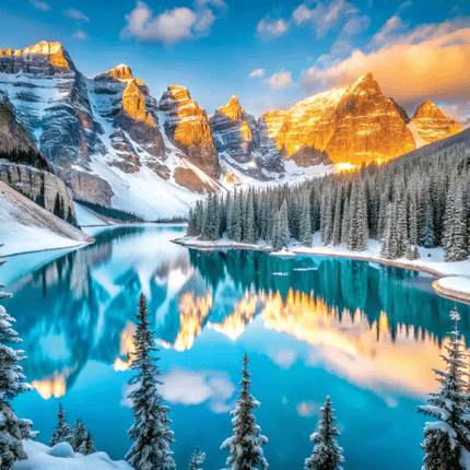 Dėlionė Moreino ežeras žiemą 1000