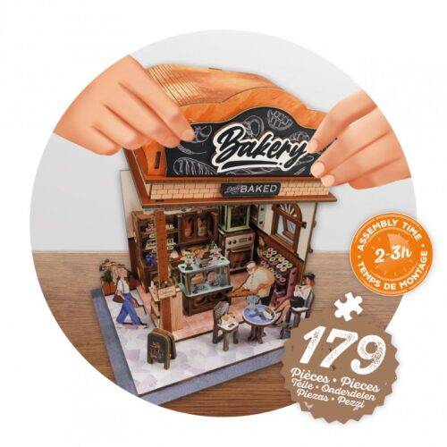 Diorama-dėlionė-miniatiūra Kepyklėlė 16x16x15cm