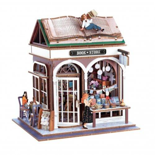 Diorama-dėlionė-miniatiūra Knygynėlis 16x16x15cm