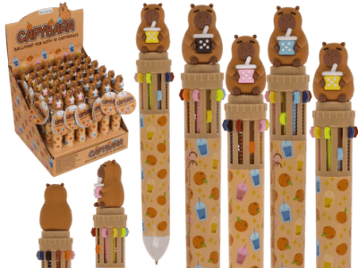 Rašiklis-tušinukas Kapibara su 10 spalvų