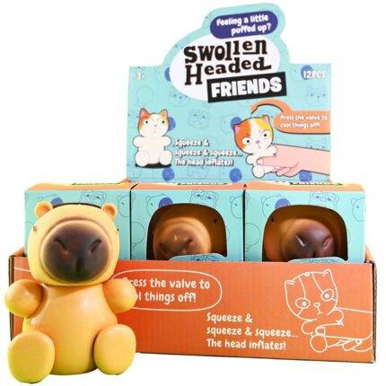 Antistresinis žaislas Kapibara su pripučiama galva 10cm