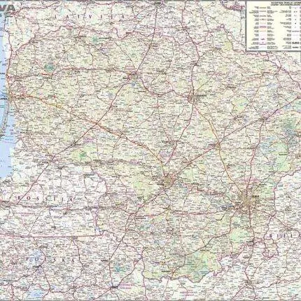 Lietuvos kelių žemėlapis 106x134cm. Spausdinami po užsakymo. Pristatymas 7-10 dienų. Šiame žemėlapiui netaikomos nuolaidos*