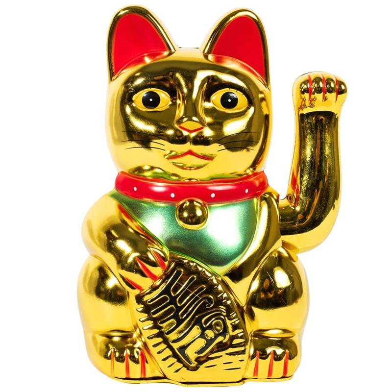 Sėkmę nešanti Maneki Neko Katė su judančia letenėle 12x10x20cm