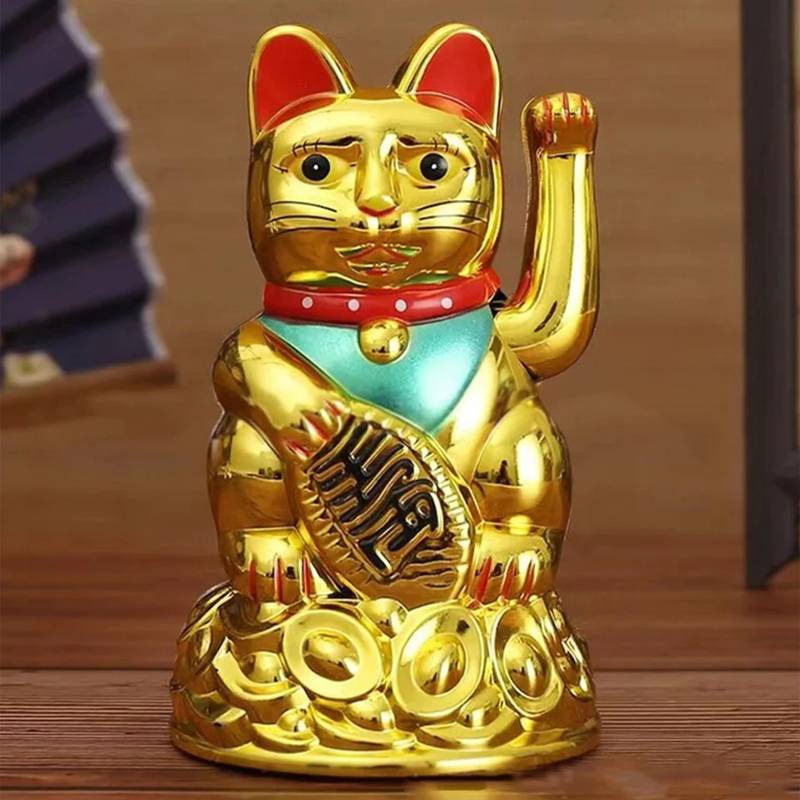 Sėkmę nešanti Maneki Neko Katė su judančia letenėle 12x10x20cm