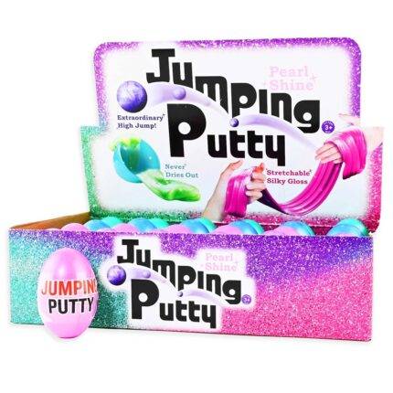Šokinėjantis slime perlinio kiaušinio formos indelyje. 6x3,5cm