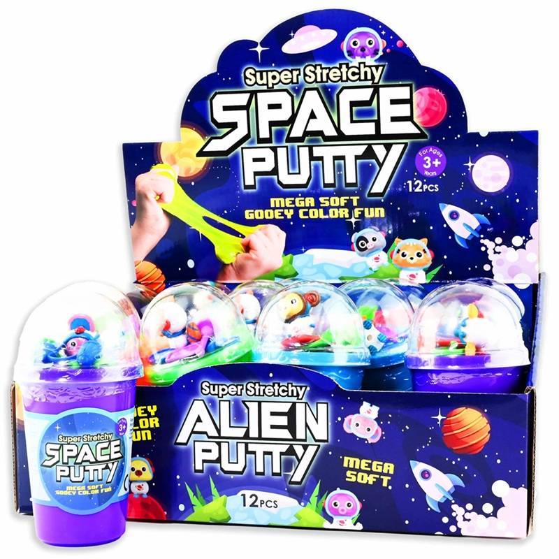 7300009641413-1 Slime su žaisliuku Kosmosas 12 skirtingų spalvų ir žaisliukų. Parenkami atsitiktine tvarka