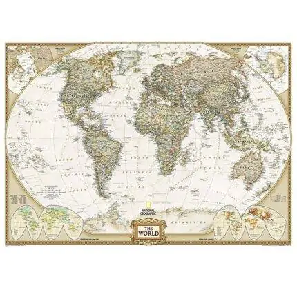 Pasaulio žemėlapis National Geographic, antikinio tipo, M 1:11,7mln, 193x295 cm