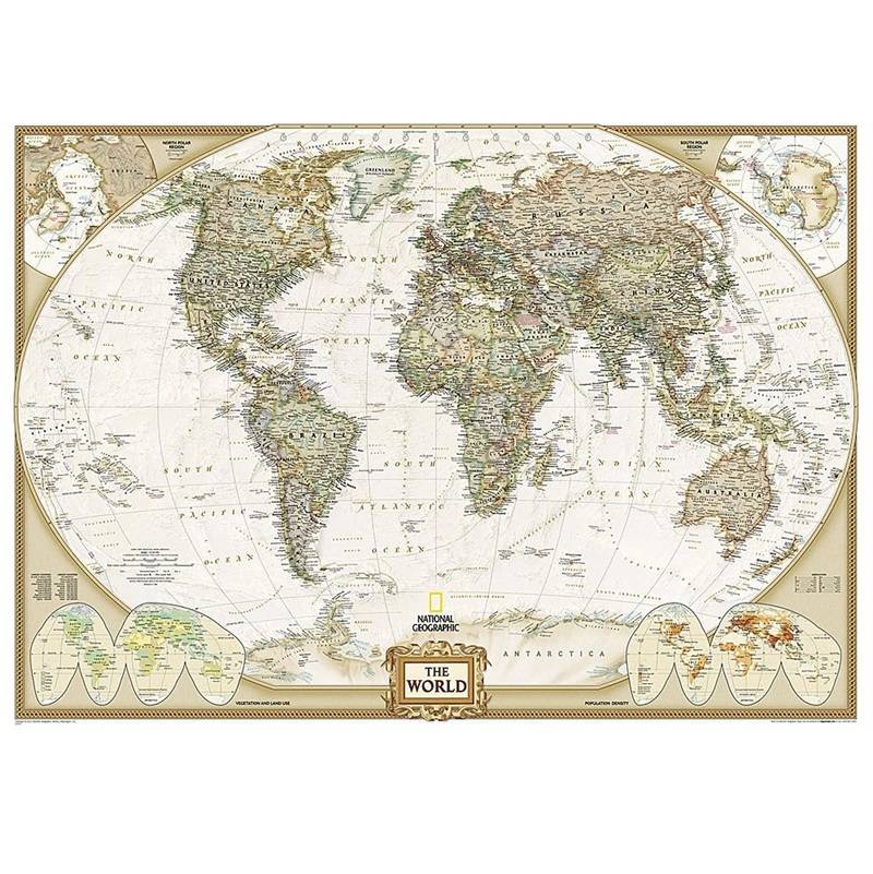 9780792230342 1 Pasaulio žemėlapis National Geographic, antikinio tipo, M 1:11,7mln, 193x295 cm