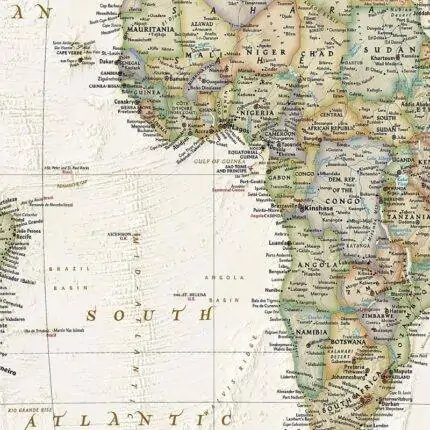 Pasaulio žemėlapis National Geographic, antikinio tipo, M 1:11,7mln, 193x295 cm