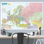 Europos žemėlapis su pašto kodais. Politinis, Sieninis. M 1:6mln,122x78,5cm